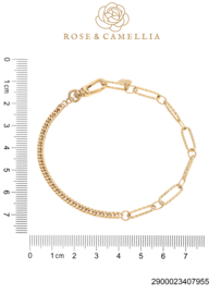 rose en camellia armband dubbele schakel met platte sluiting