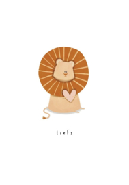 wenskaart klein liefs | liefs leeuwtje
