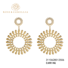 rose en camellia oorbellen hangers rond
