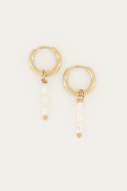 My Jewellery oorbellen | drie parels goud