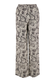 zusss wijde broek met grafische print off white/zwart