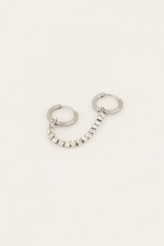 my jewellery oorbel | MOOD oorring met transparante stenen zilver