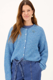 zusss vest met broche ocean blauw