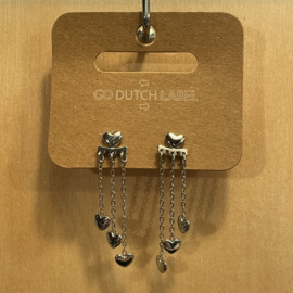 Go Dutch Label oorbellen | hangers hartjes zilver