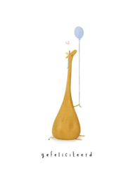 wenskaart klein liefs | giraf met ballon