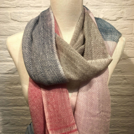 Madat wollen sjaal | roze / blauw