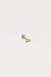 My jewellery Iconic oor piercing met drie strass steentjes goud