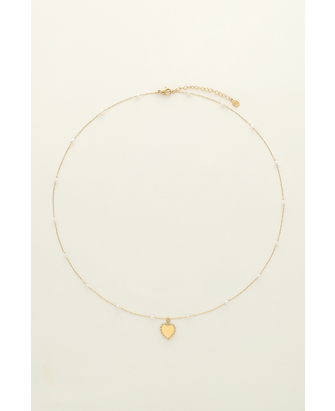 My Jewellery Ketting met hartjes bedel en imitatieparels