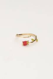 My jewellery verstelbare ring Vintage met gekleurde roos goud