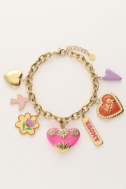 My Jewellery armband | art armband met verschillende bedels goud