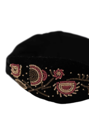 zusss velvet haarband met geborduurde kraaltjes zwart