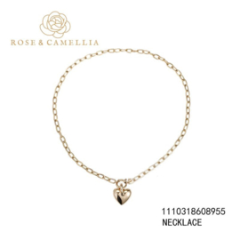 rose en camellia ketting grove schakel hart
