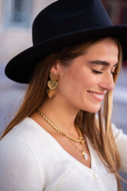 My Jewellery oorbellen | statement oorhangers drie hartjes goud mj07366