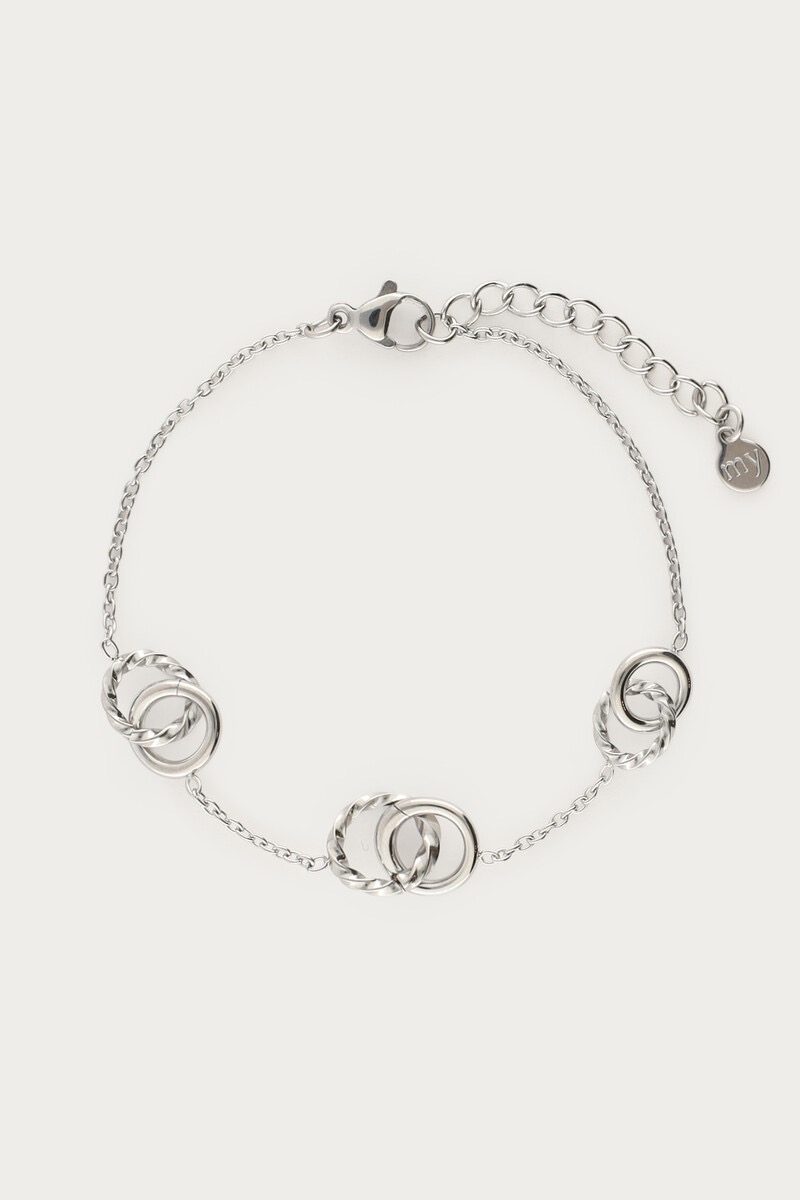 My jewellery Armband met driedubbele cirkels zilver