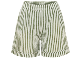 marta du chateau Sophia shorts gestreept legergroen