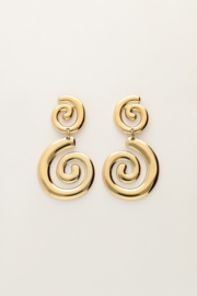 My Jewellery oorbellen iconic met dubbele hartjes goud
