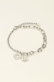 my jewellery armband | schakelarmband met 2 bedels zilver*
