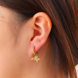Go Dutch Label oorbellen Bee Hoop goud