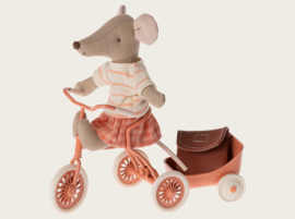 Maileg fiets muis grote zus koraal