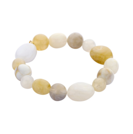 biba armband chunky kralen resin beige