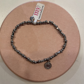 my jewellery armband | zilveren kralen op elastiek diversen*