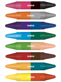 Djeco wasco | Kleurrijke dubbele wasco's