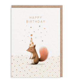 Ohh Deer wenskaart happy Birthday Eekhoorn