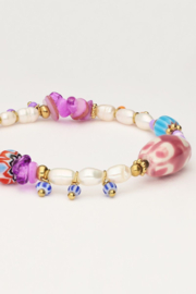 My Jewellery armband | art gekleurde kralen armband goud