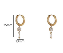 Go Dutch Label oorbellen Subtle Spark Hoop goud 14k