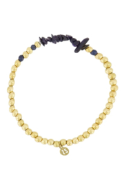Zusss mooimakers armband kralen glassteen donkerblauw