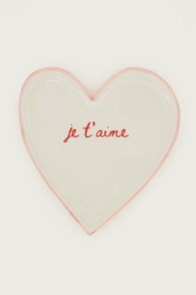 My Jewellery Beige hartjes bord "Je t'aime"