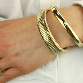 Camps & Camps armband Classic Big Ribbed Bangle goud