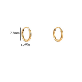 Go Dutch Label oorbellen small hoop 1,6mmx6mm goud