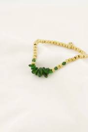 Zusss mooimakers armband kralen glassteen groen