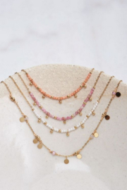 My Jewellery ketting | goud vintage ketting met oranje kralen & bolletjes*