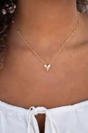 my jewellery ketting | bolletjes hanger hart goud