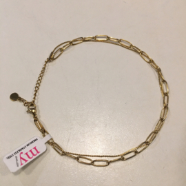 My jewellery enkelbandje | goud brede schakels