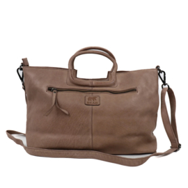 Bear design Hand-/schoudertas 'Jasmijn' taupe L