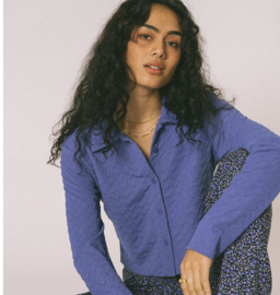 Tiltil Rika cropped blouse cobalt