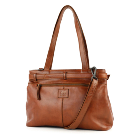 Bear Design hand-/schoudertas met gesp 'Evi' cognac