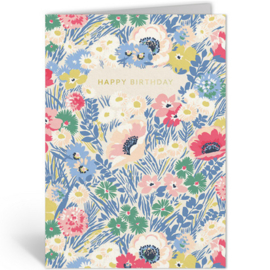 Ohh Deer wenskaart happy birthday bloemen