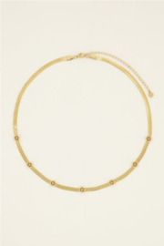 my jewellery ketting | platte schakel & bloemen goud