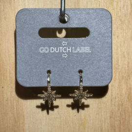 Go Dutch Label oorbellen | ster met diamantjes goud.