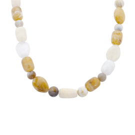 biba ketting chunky resin kralen groot beige