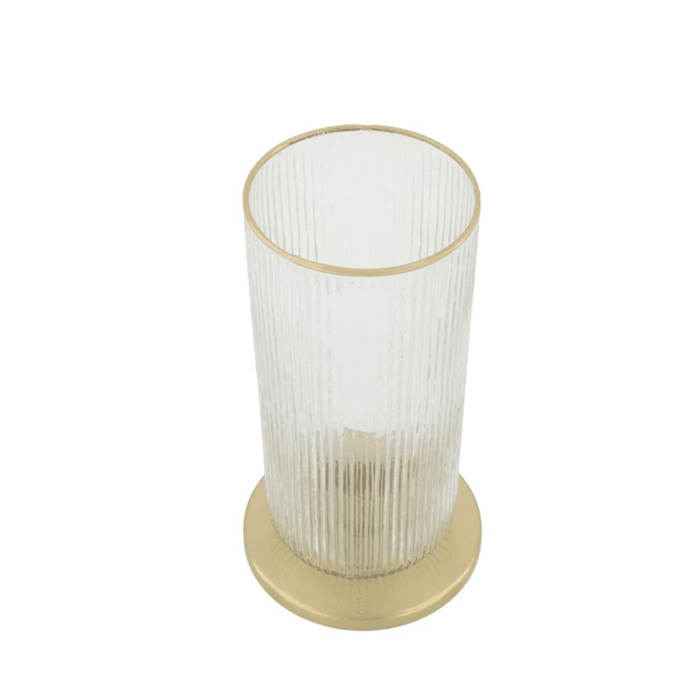 zusss kandelaar glas ribbel transparant