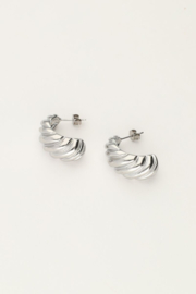 My Jewellery oorbellen | drops met ribbels zilver