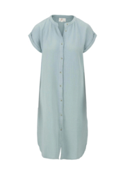 zusss sale Mousseline Doorknoop Jurk vergrijsd blauw