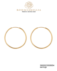 rose en camellia oorbellen hoop goud