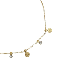 rose en camellia enkelbandje muntjes en strass
