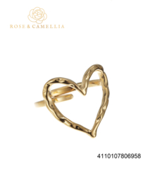 rose en camellia verstelbare ring hart